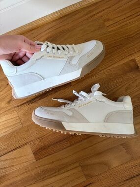 Sam Edelman Cream & Tan Low-Top Sneakers